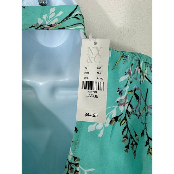 Soho NY&C Floral Tie-Neck Peplum Blouse NWT Size Large - Picture 4 of 6